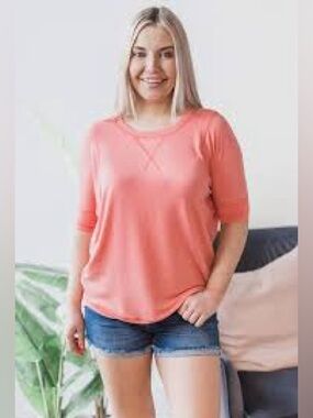 Christie Sweatshirt by Silver Icing (NWT) 🍒Coral, XS/S *very stretchy